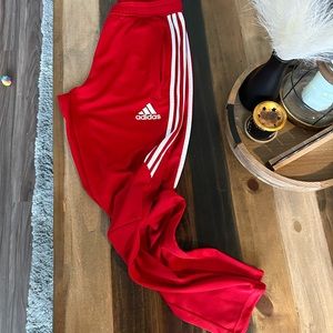 Adidas trio pants size medium red with white stripes